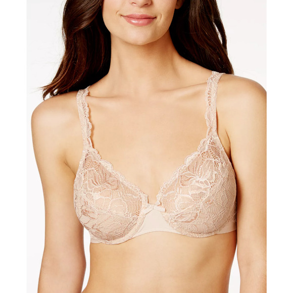 BALI DESIRE LACE UNDERWIRE COMFORT BRA STYLE 6543 CHAMPAGNE NUDE 42C NEW - Picture 1 of 7